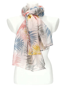 Cashmere Dámský letní barevný šátek v motivu listů 180x73 cm motiv 3