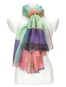 Cashmere Letní dámský barevný šátek 180x90 cm růžová