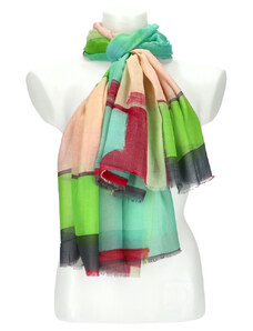 Cashmere Letní dámský barevný šátek 180x90 cm zelená