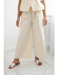 K-Fashion Komplet new punto kalhot + halenky světle béžová