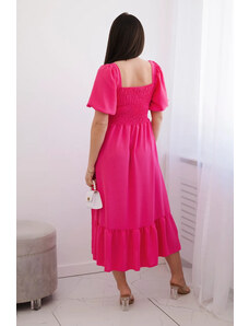 K-Fashion Šaty s mačkavým výstřihem růžový