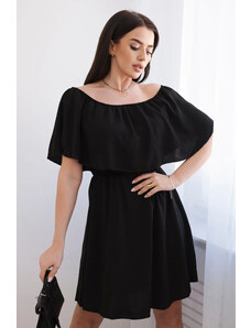 K-Fashion Španělské šaty s pasem černý