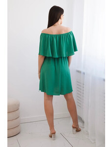 K-Fashion Španělské šaty s pasem zelený