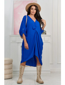K-Fashion Oversize šaty s výstřihem do V chrpa modrá