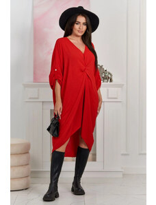 K-Fashion Oversize šaty s výstřihem do V červený
