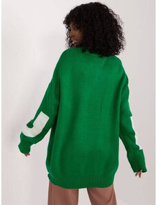 Factory Price Zelený dámský oversize svetr (8060)
