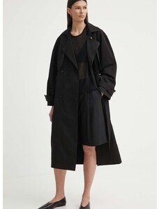 Bavlněný trenčkot AERON PIPPA černá barva, oversize, AW24RSCO114473