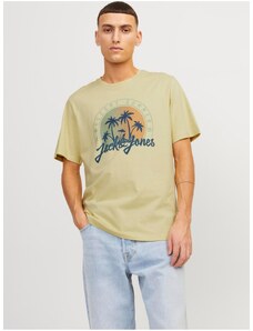 Žluté pánské tričko Jack & Jones Summer - Pánské