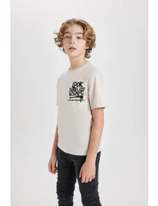 DEFACTO Boy Crew Neck Printed Short Sleeve T-Shirt