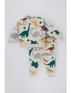 DEFACTO Baby Boy Animal Printed Sweatshirt Sweatpants 2 Piece Set