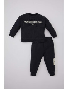 DEFACTO Baby Boy Printed Sweatshirt Sweatpants 2 Piece Set