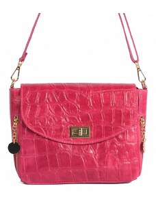 Luxusní italská kabelka z pravé kůže VERA "Fukseya" 17x23cm