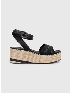 Sandály Pepe Jeans PLS90669 dámské, černá barva, na platformě, WITNEY CROSS