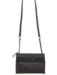 Guess dámská kabelka Ledger Crossbody tmavě šedá s monogramem