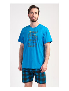 Gazzaz Pánské pyžamo šortky Outdoor, barva modrá, 100% bavlna