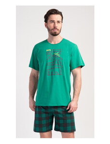 Gazzaz Pánské pyžamo šortky Outdoor, barva zelená, 100% bavlna