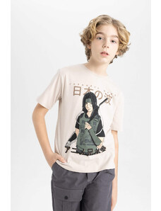 DEFACTO Boy Crew Neck Printed Short Sleeve T-Shirt