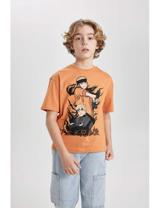 DEFACTO Boy Oversize Fit Crew Neck Printed T-Shirt