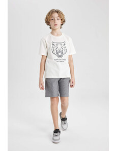 DEFACTO Boy Printed Short Sleeve T-Shirt Shorts 2 Piece Set