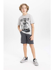 DEFACTO Boy Printed Short Sleeve T-Shirt Shorts 2 Piece Set