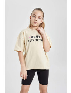 DEFACTO Girl Oversize Fit Short Sleeve T-Shirt