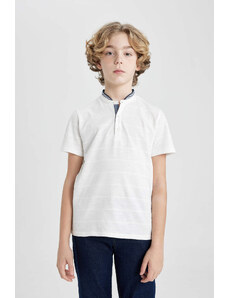 DEFACTO Boy High Collar Pique Short Sleeve Polo T-Shirt
