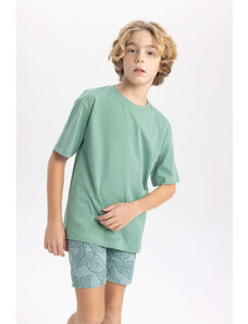 DEFACTO Boy Oversize Fit Crew Neck Basic T-Shirt