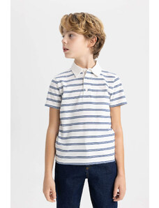 DEFACTO Boy Striped Pique Short Sleeve Polo T-Shirt