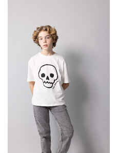 DEFACTO Boy Oversize Fit Crew Neck Embroidered T-Shirt