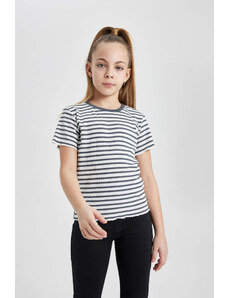 DEFACTO Girl Slim Fit Striped Ribbed Camisole T-Shirt