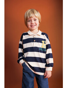 DEFACTO Baby Boy Polo Neck Striped Sweatshirt