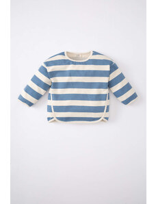 DEFACTO Baby Girl Crew Neck Striped Sweatshirt