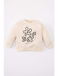 DEFACTO Baby Girl Crew Neck Floral Printed Sweatshirt