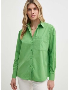 Bavlněná košile MAX&Co. zelená barva, relaxed, s klasickým límcem, 2416111044200