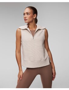 Béžový dámský top Varley Bonnie Half Zip Tank