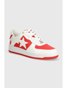 Kožené sneakers boty A Bathing Ape Bape Sta #6 M2 červená barva, 1K30191328