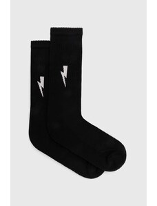 Ponožky Neil Barrett Bolt Cotton Skate Socks pánské, černá barva, MY77116A-Y9400-524N