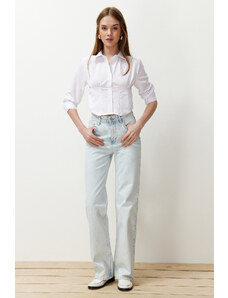 Trendyol Ice Blue High Waist Wide Leg Jeans