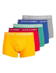 JACK & JONES Boxerky 'LARRY' královská modrá / šedá / smaragdová / oranžová / grenadina