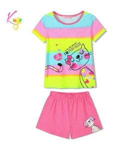 Dívčí letní pyžamo Kugo SH3515, tmavě růžové