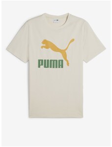 Krémové pánské tričko Puma Classics Logo Tee - Pánské