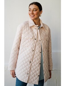 Těhotenská bunda 2v1 Quilted Jacket světlá krémová prošívaná
