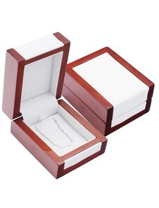 Dřevěná krabička na šperky/řetízek, přívěsek dřevo a imitace kůže DN-6/A1