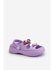 Kesi Dětské lehké pěnové sandále s ozdobami, fialová Ifrana