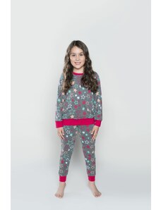 Italian Fashion Dětské pyžamo Rea dlouhé rukávy, dlouhé nohavice - potisk/karmínová