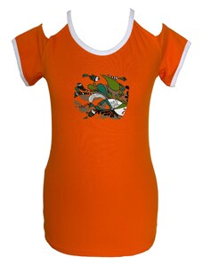 Nové oranžové triko s průstřihy na ramenou Nordblanc