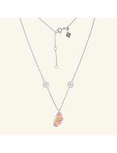 SilveAmo Dětský stříbrný náhrdelník s motýlem a heřmánek