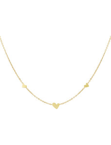 ORNAMENTI Pozlacený náhrdelník With Hearts gold