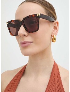Sluneční brýle Alexander McQueen dámské, hnědá barva, AM0440S