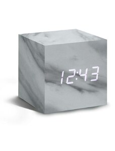 Stolní hodiny Gingko Design Cube Marble Click Clock